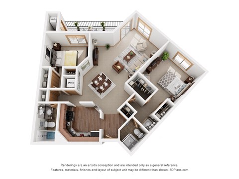 a conceptual drawing of a floor plan with a bedroom and living room